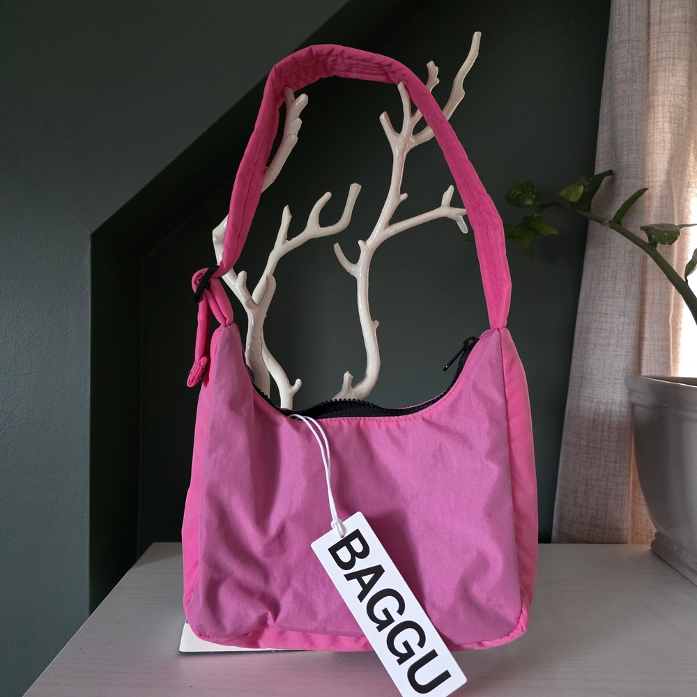 Baggu Azalea Pink Mini Nylon Shoulder Bag